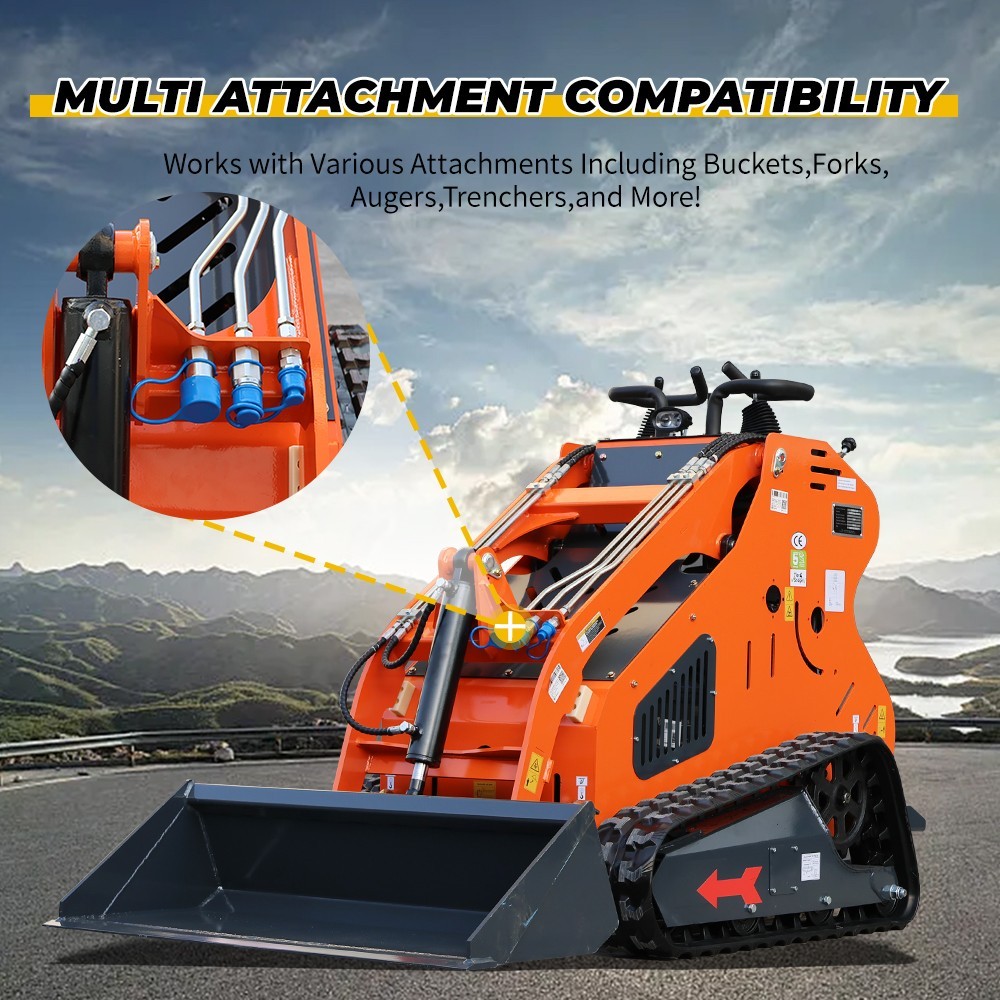Upgraded Mini Skid Steer 23HP Twin Cylinder Tracked Loader
