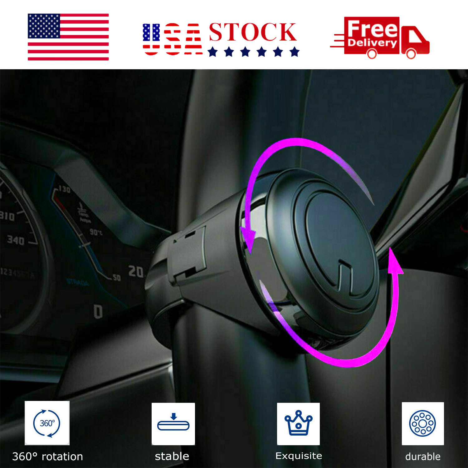 Universal Car Steering Wheel Aid Handle Truck Booster Ball Spinner Knob US