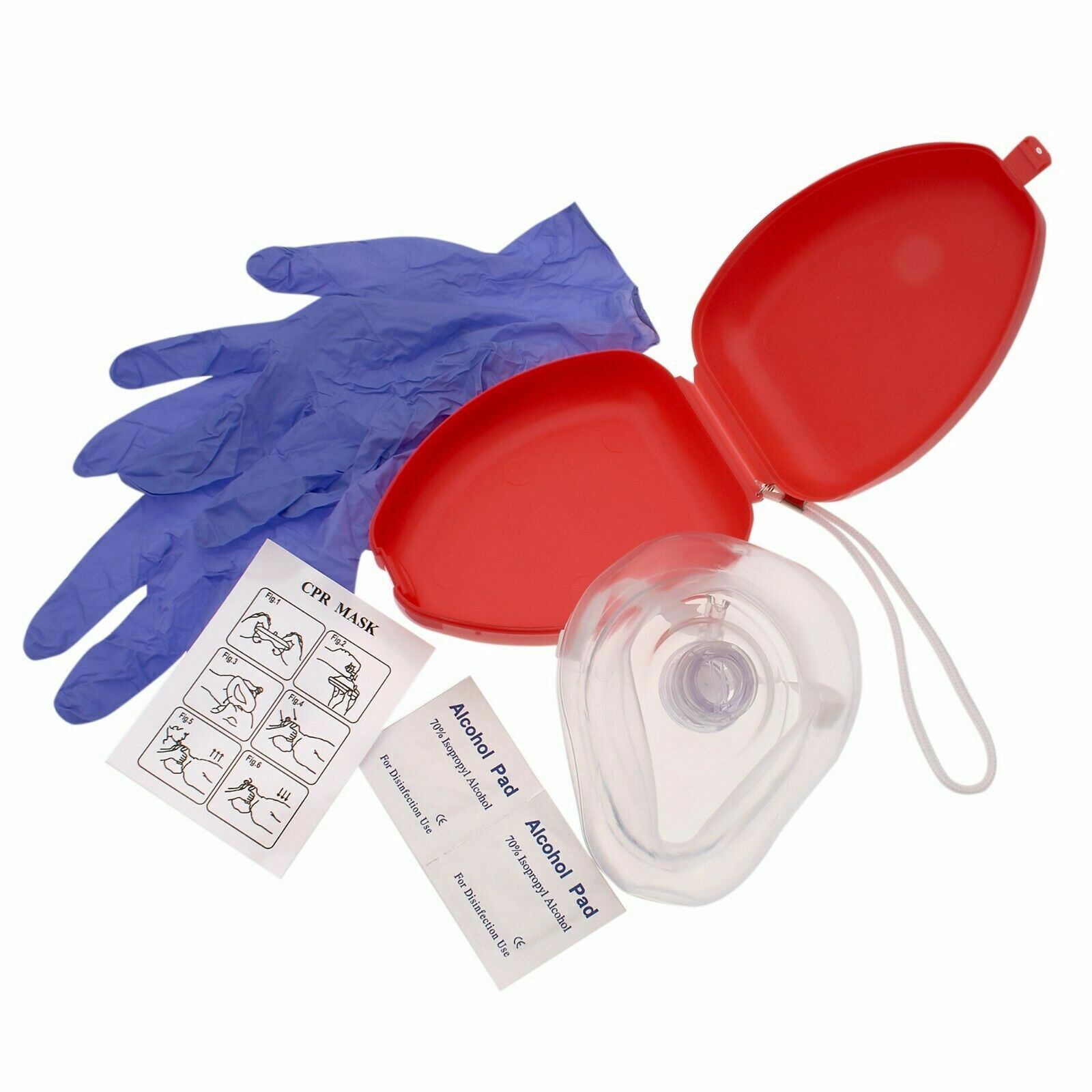 AED First Aid Kit-CPR Rescue Mask with Case, Razor, Tourniquet, EMT Shears +More