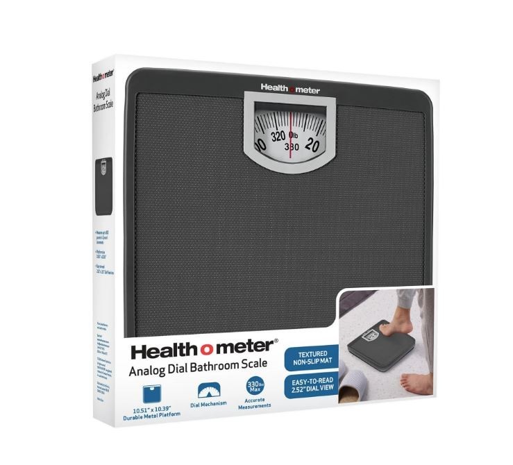 Compact Dial Bathroom Scale, 330 lb. Capacity, Sturdy Metal Platform