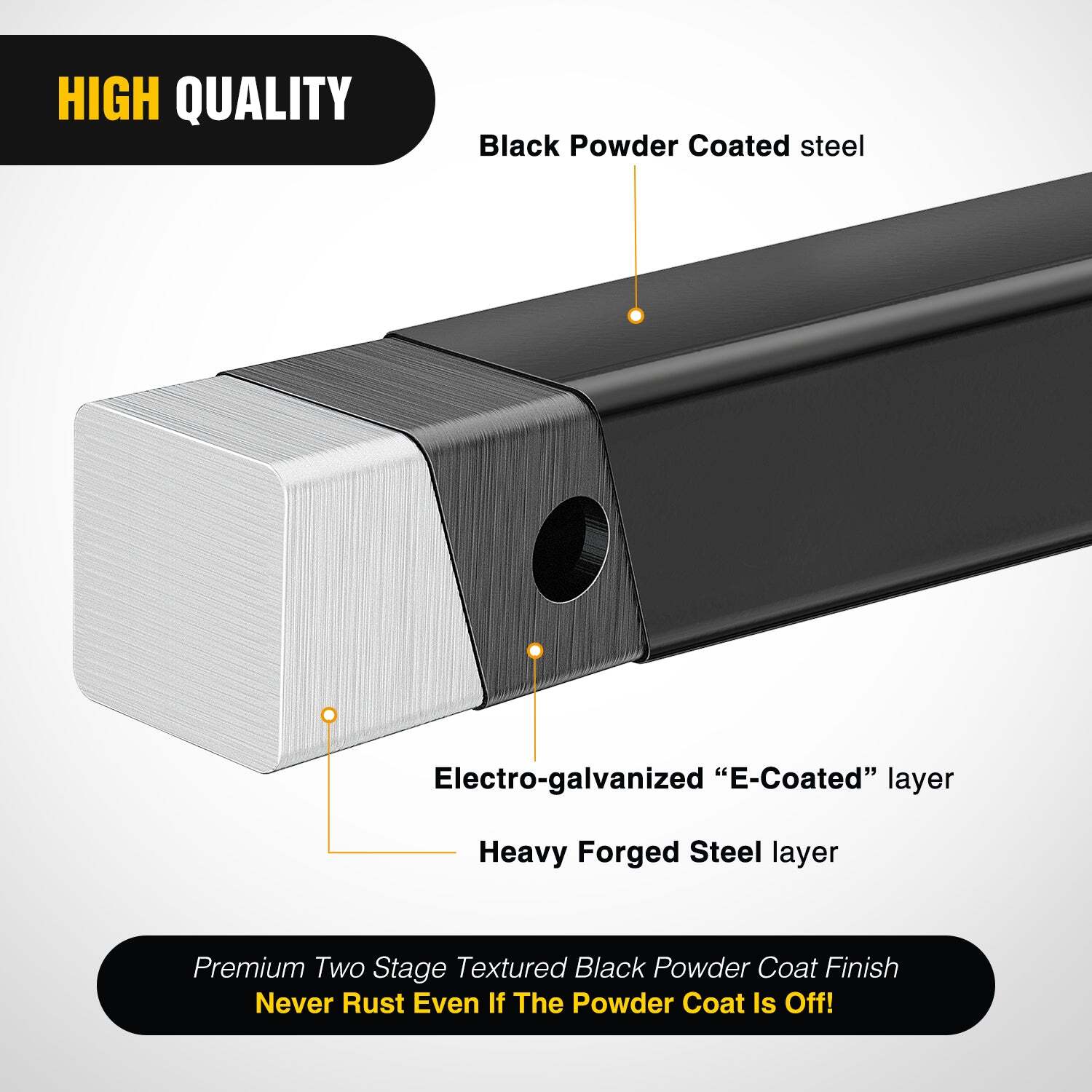 Nilight Trailer Hitch Receiver Adapter 1-1/4 to 2Inch Hitch