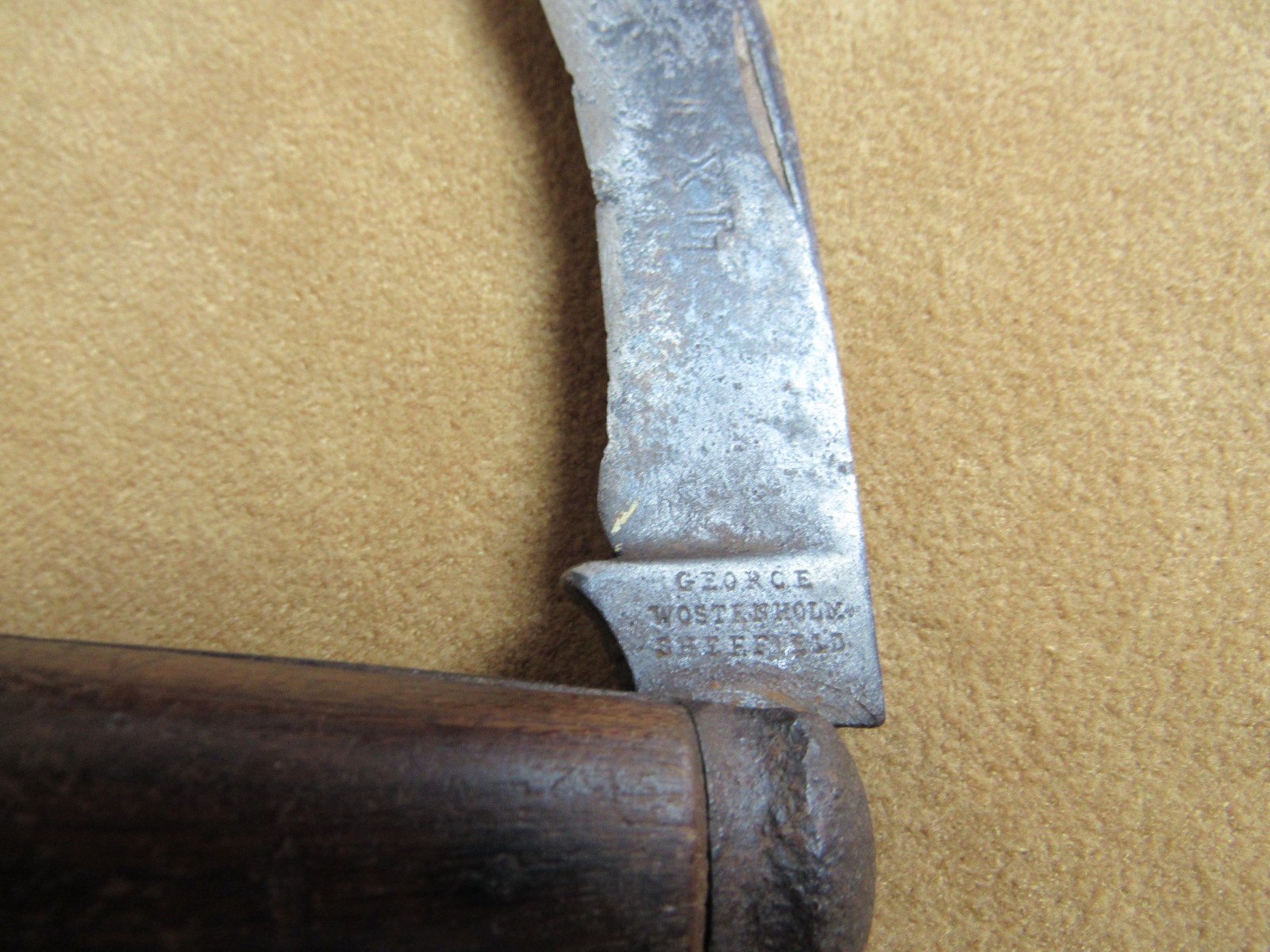 Civil War Soldier's Hawkbill Folding Pocket Knife Geo. Wostenholm 1860s