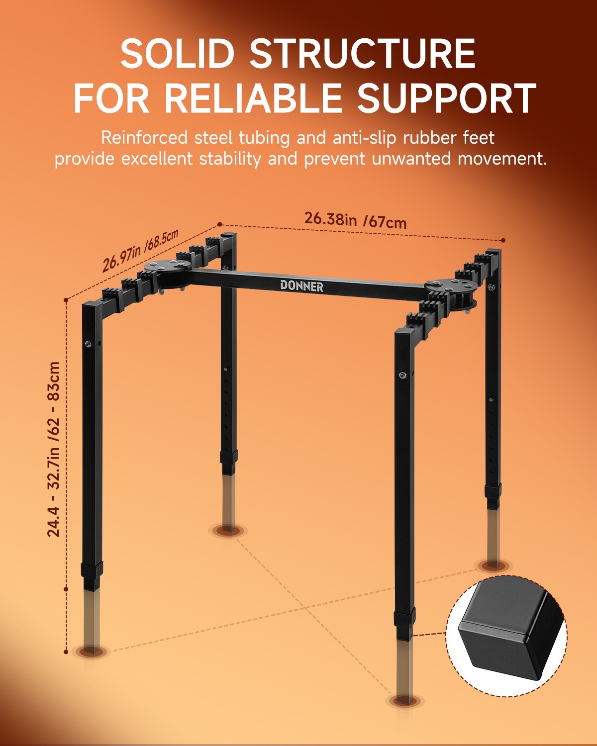 Donner DKS-200 Collapsible Metal Piano Keyboard Stand for 54–88 Key Piano Sturdy