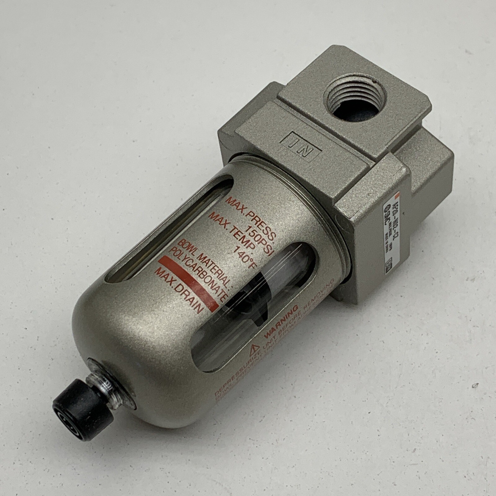 SMC AF20-N02-CZ Modular Compressed Air Filter 1/4" NPT, 150PSI, Auto Drain