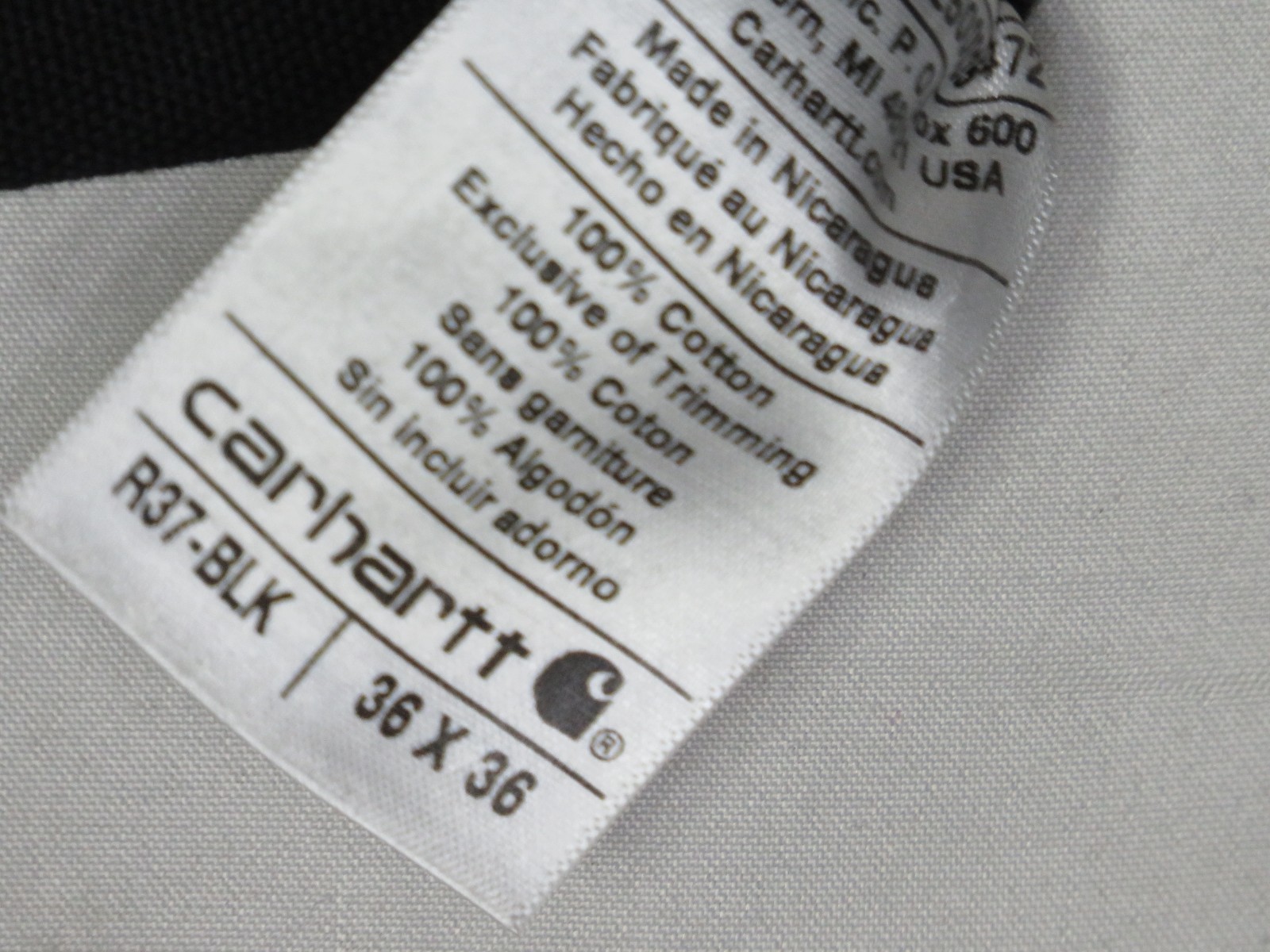 CARHARTT 36X36 BLACK BIB OVERALLS R37 BLK ZIP TO THIGH DOUBLE FRONT NEW NWT