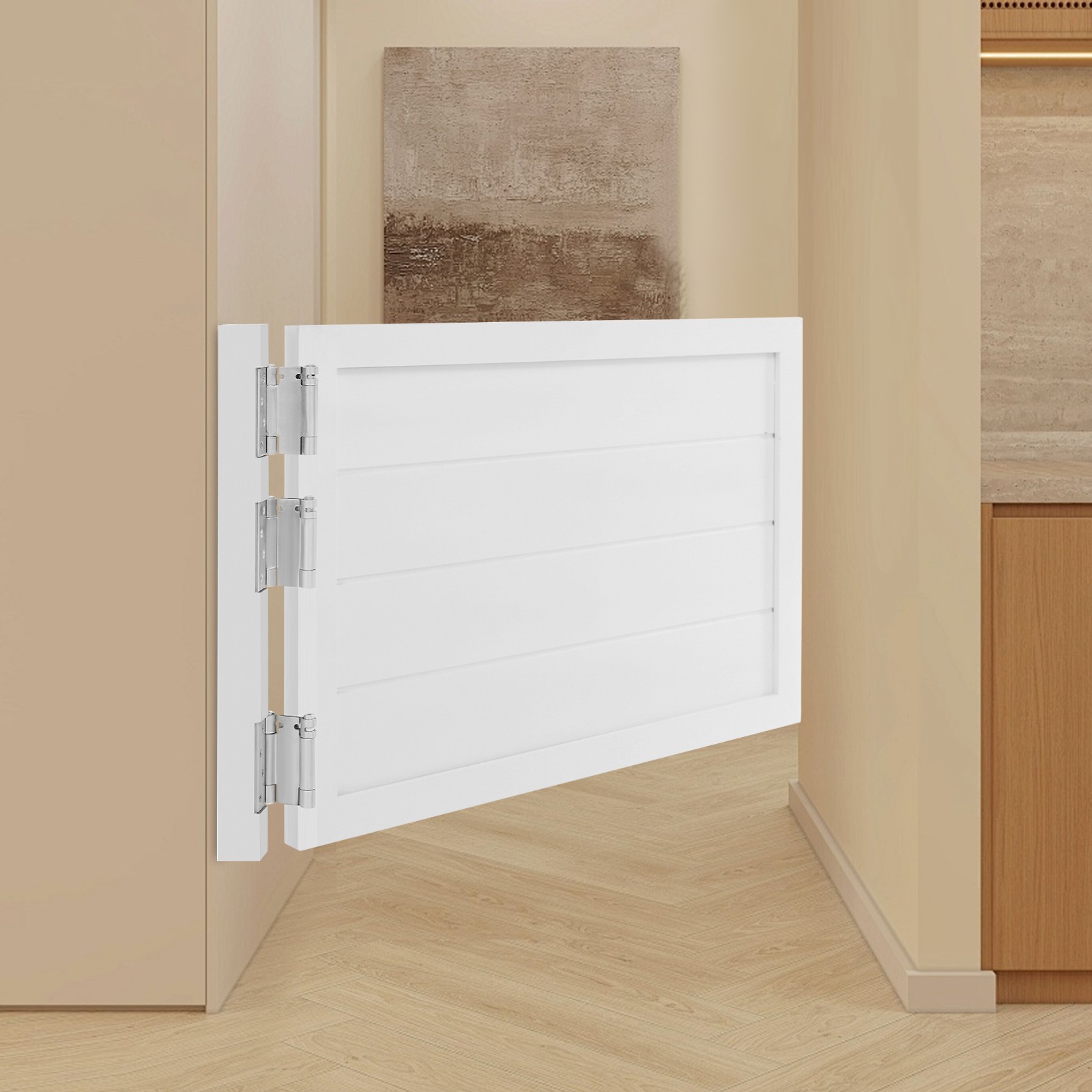 Partition Door, Solid Wood Door, Partition Door for Shop Entrance 90*60cm White