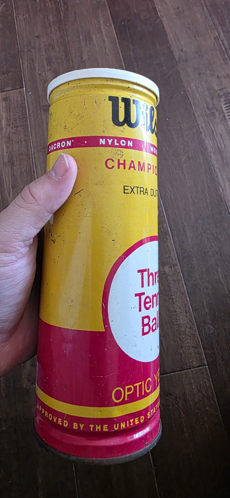 Vintage Wilson Championship Tennis Balls Can Extra Duty Felt USA (B)