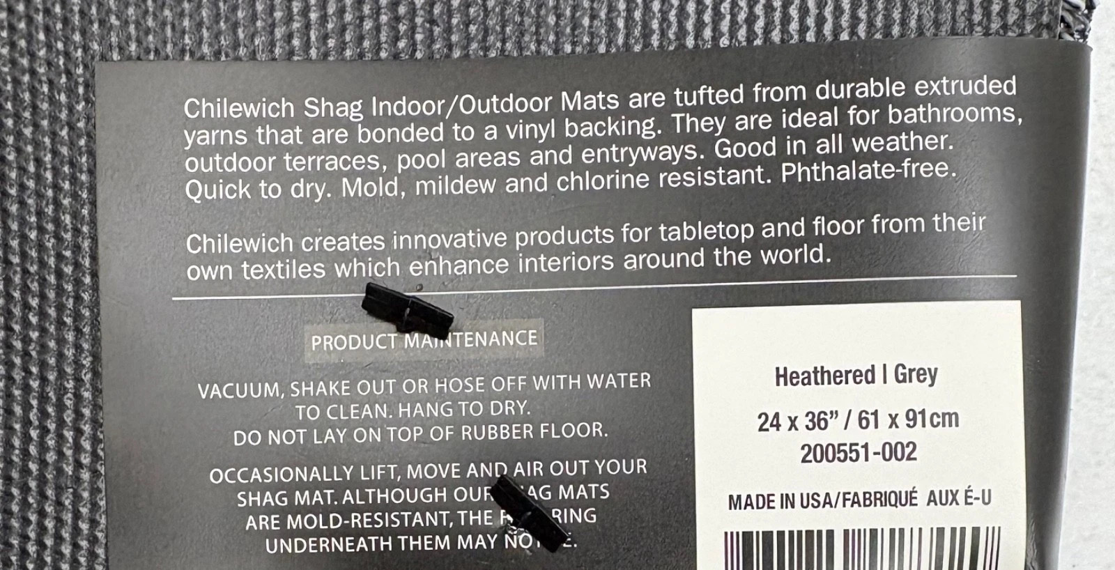 NEW Chilewich Heathered Shag Utility Indoor/Outdoor Mat Rug 2' x 3' Putty Brown