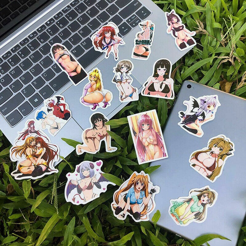 100 Sexy Anime Girl Stickers Pack Waifu Women Vinyl Cartoon Hentai Laptop Decals