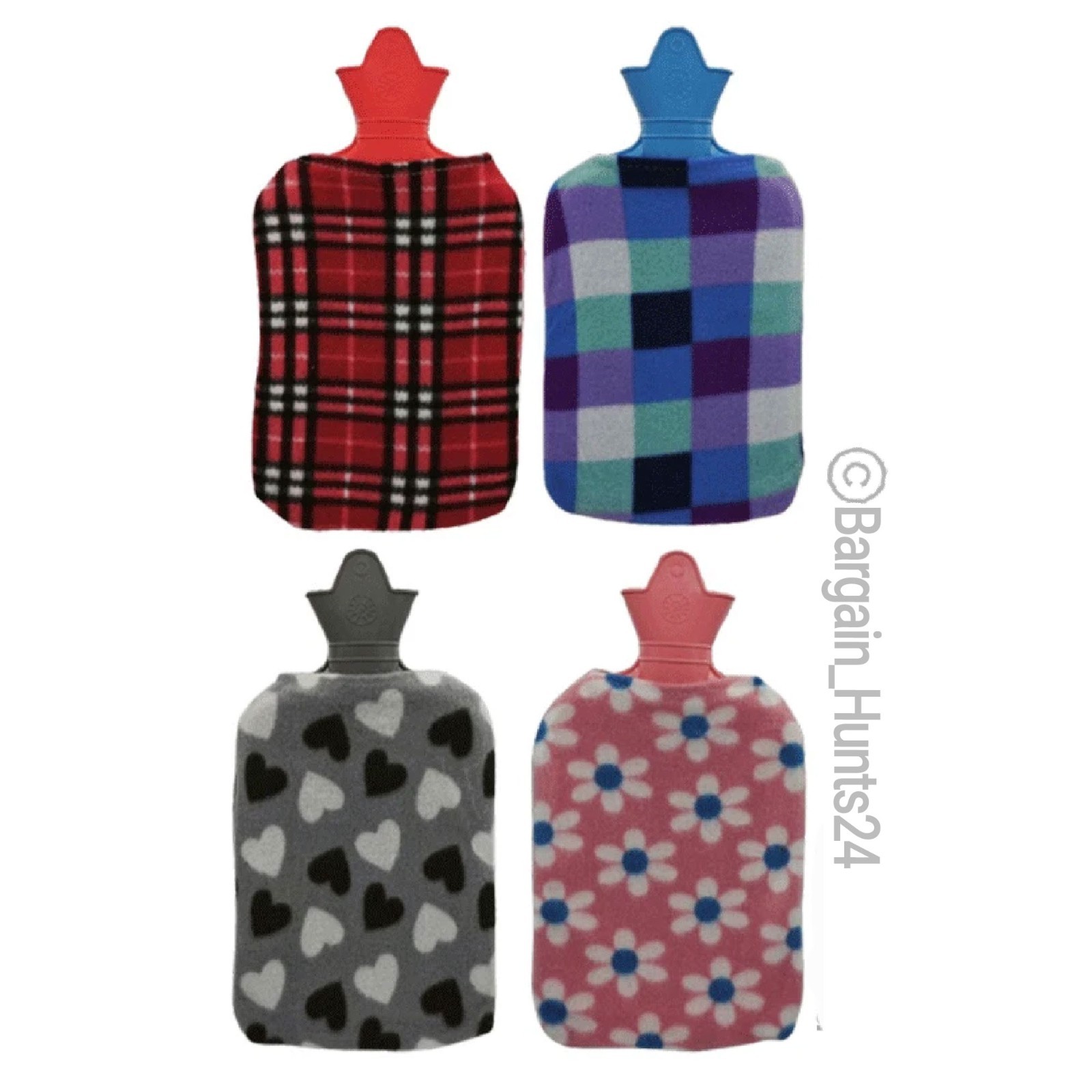 Hot Water Bottle with Plush Cover Rubber Bag For Warm Therapy 2000ml (Pack of 1)