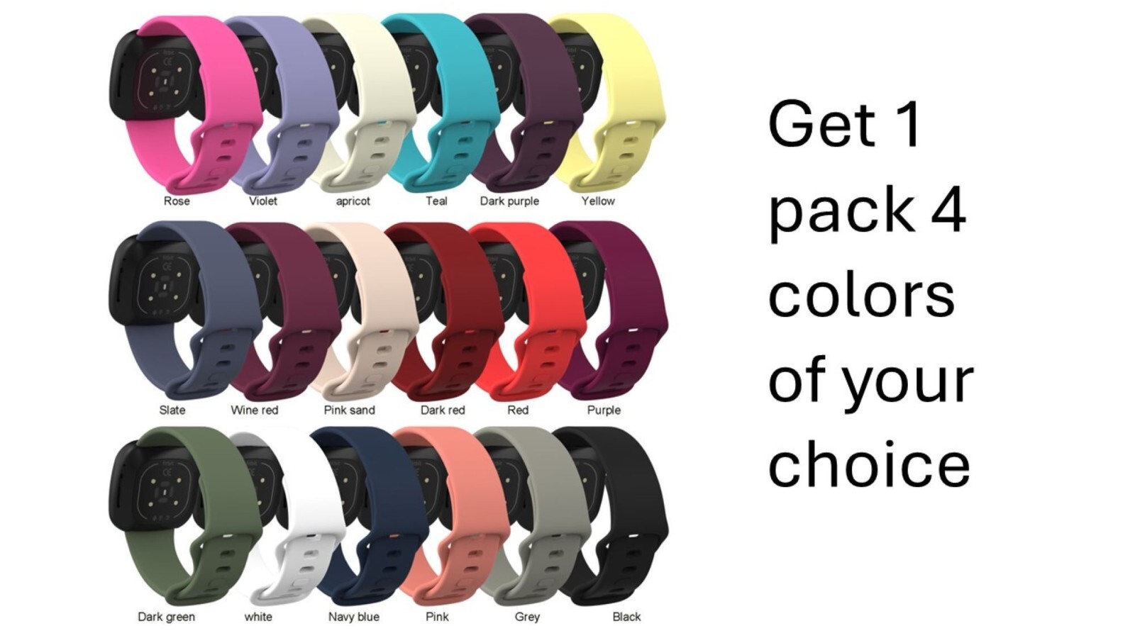 Replacement Silicone Wristband Fitbit Sense Versa 3 Versa 4 Sense 2 L S sizes