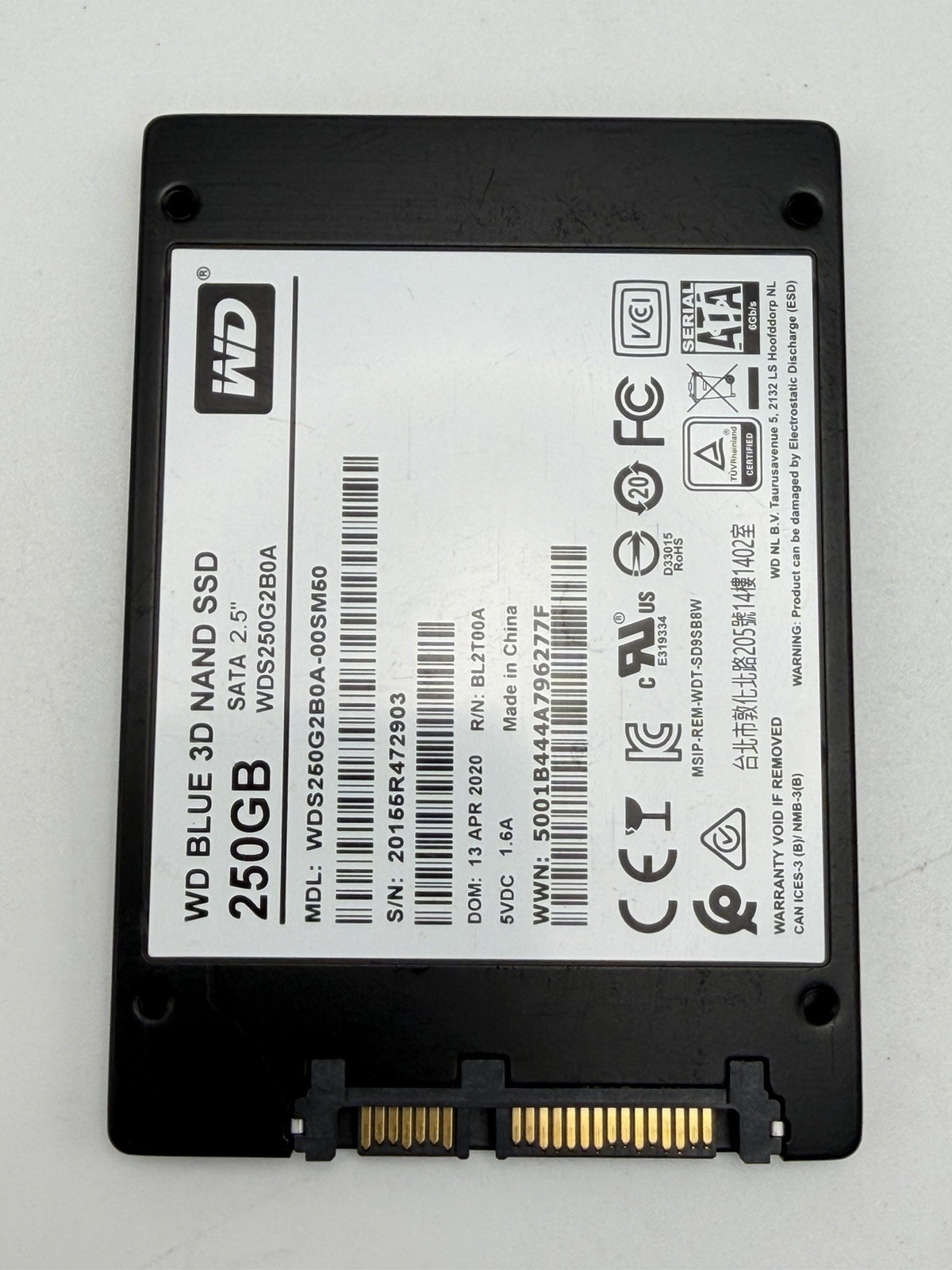250GB / 256GB SATA 2.5" SSD - Mixed Brands, Tested/working HIHG Health, 1pc