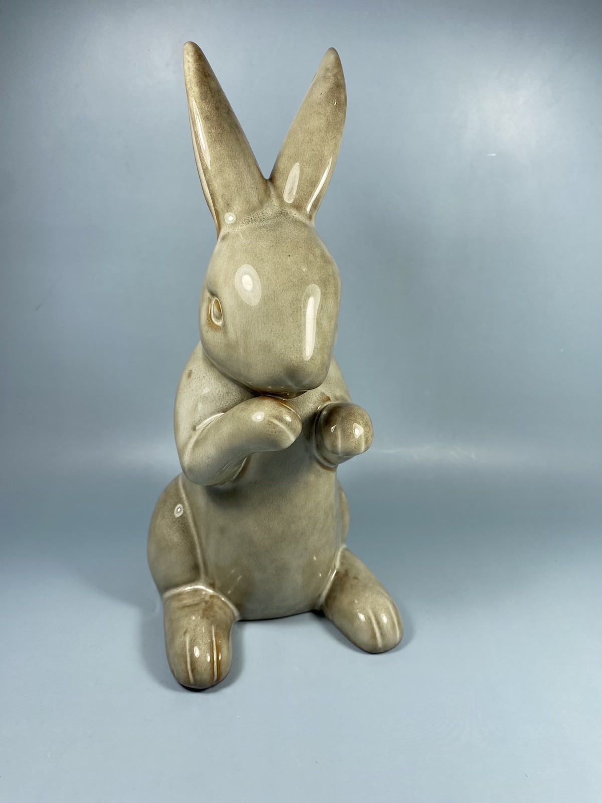 Ceramic Glazed Bunny Rabbit Figurine (#2) Easter or Spring Decor ~ 9 in.