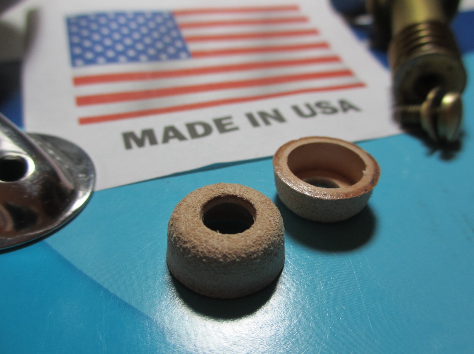 (2) - M-1942 / 45 - M-1950 MILITARY STOVE LEATHER PUMP CUPS!