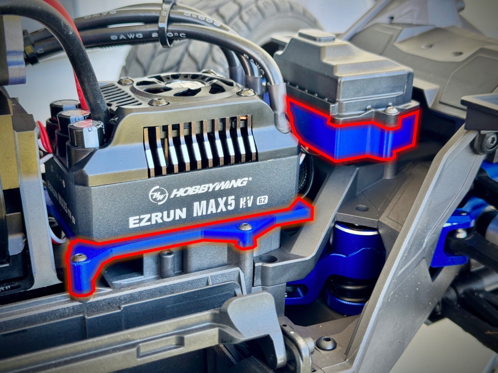 For XRT Hobbywing Max5 G2 Max6 XLX2 ESC AND Receiver Mount fits Traxxas