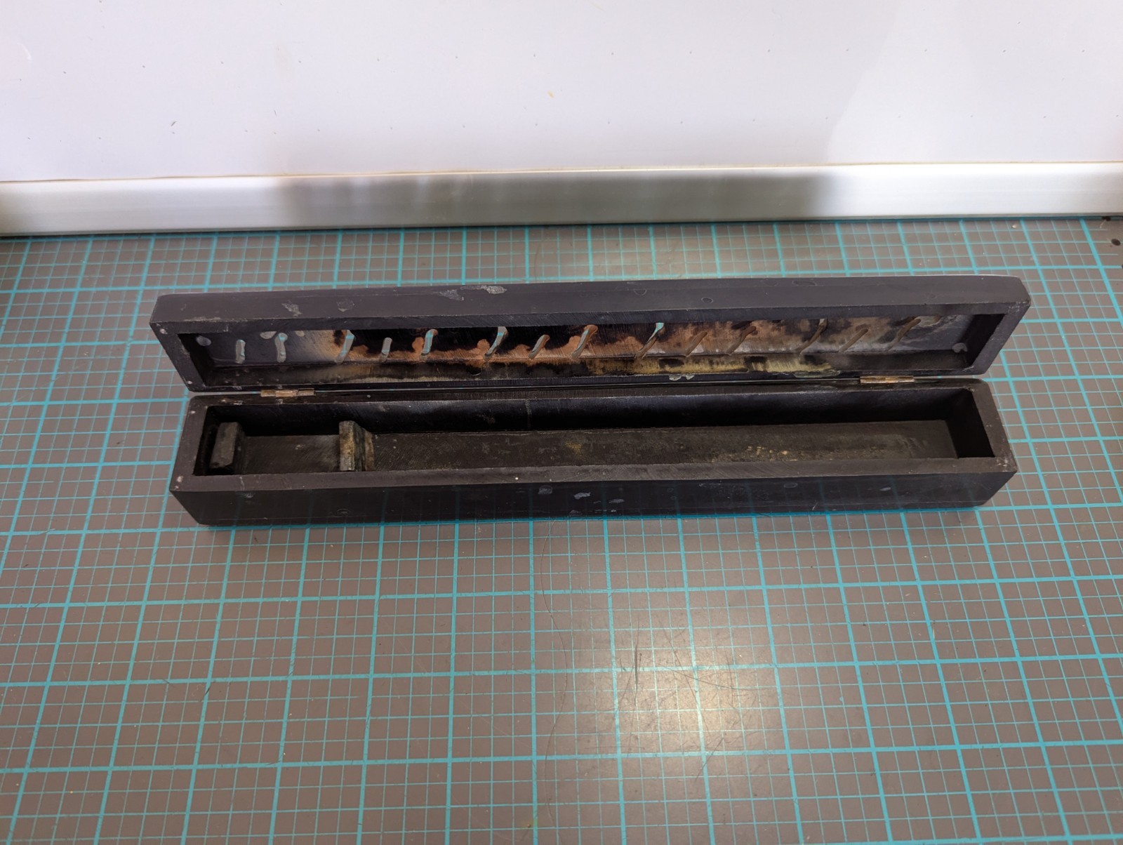 Black Hand Carved Stone Insence Burner Box Coffin Burner Insence Holder 10"