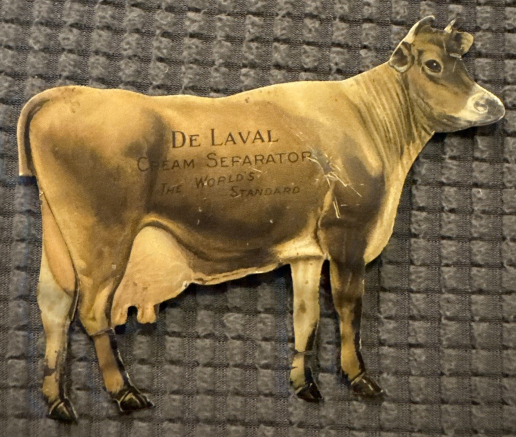 De Laval Cream Separator Advertising Tin Die Cut Cow
