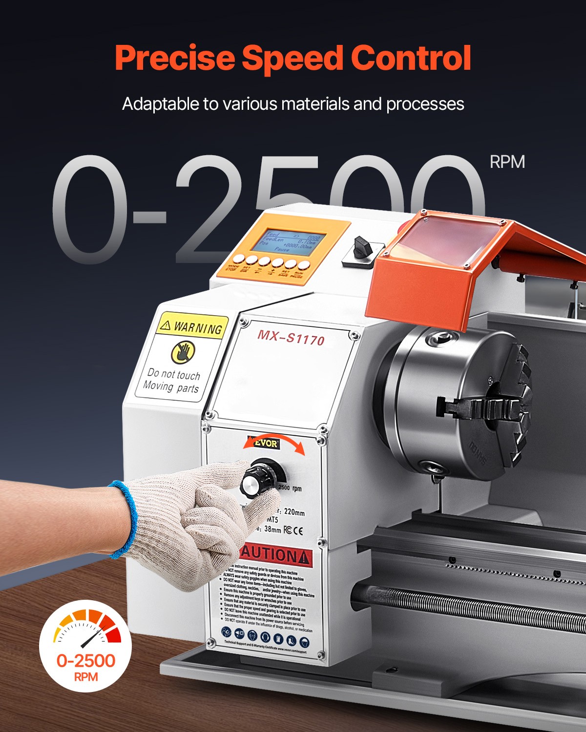 VEVOR Metal Lathe Machine 8.7 x 39in Precision Bench Power Metal Lathe Automatic