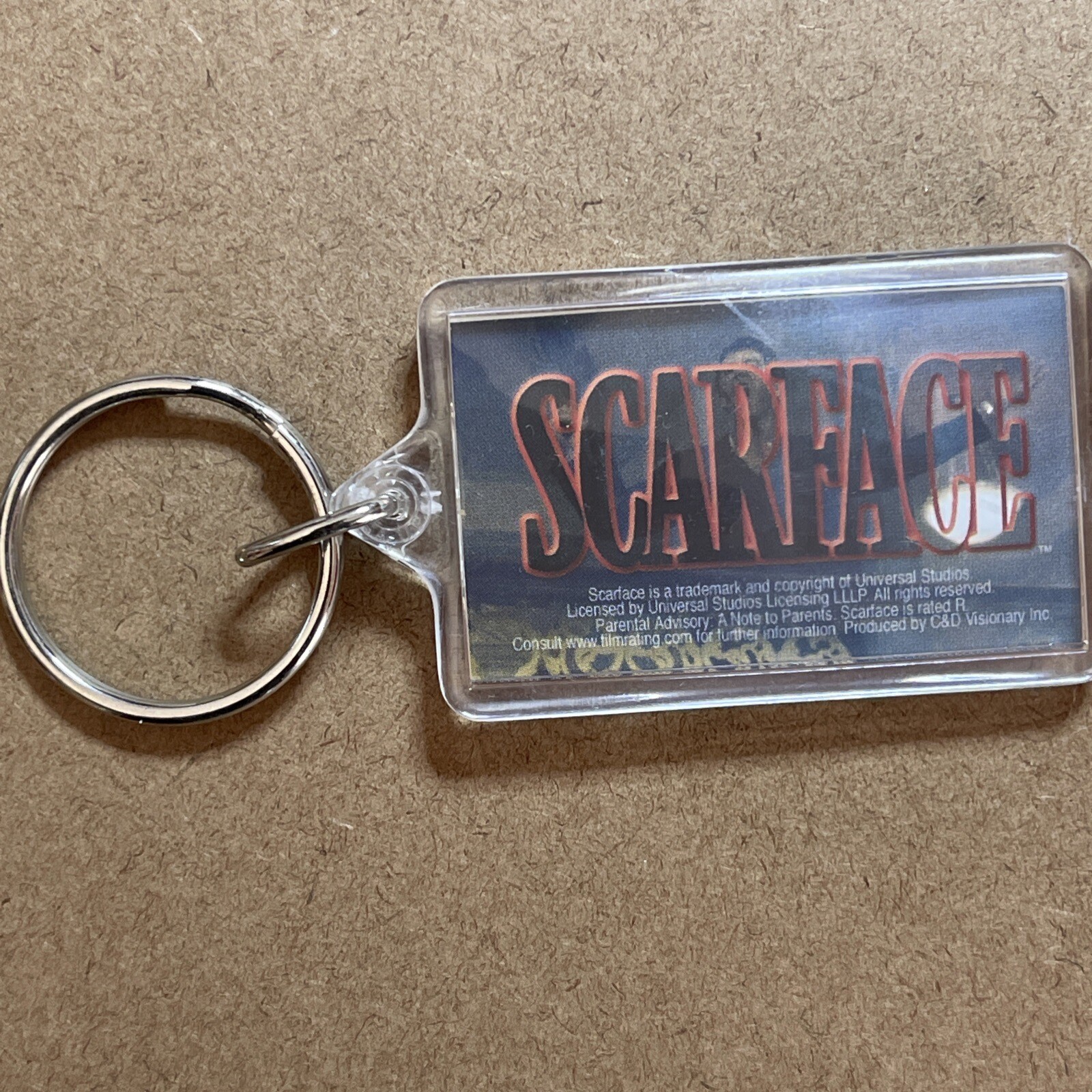 Scarface Movie Logo Acrylic Keychain : New, Vintage, Licensed.