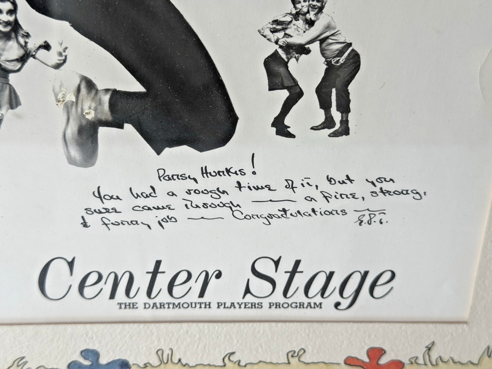 Vintage Center Stage Dartmouth Players Personalized Playbill Poster Program