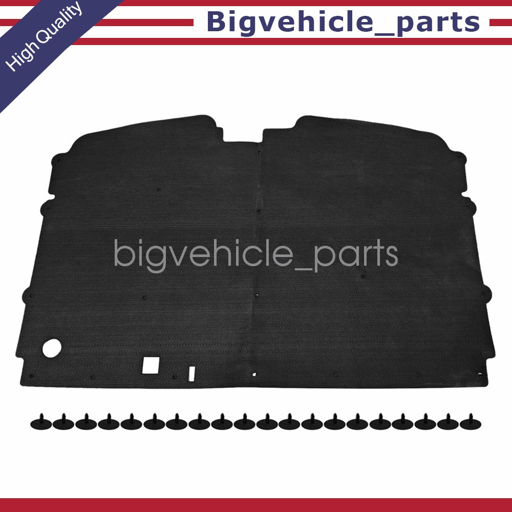 For 1988-1998 Chevy GMC Trucks Hood Insulation Pad W/Clips C1500 K2500 C3500