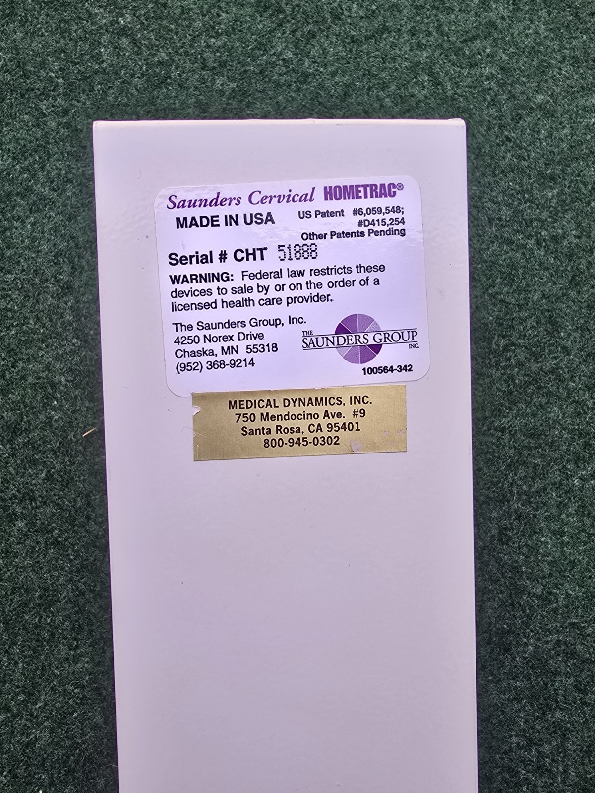 Saunder Cervical Neck Traction Home Trac Deluxe Device WORKS LOOK READ !!