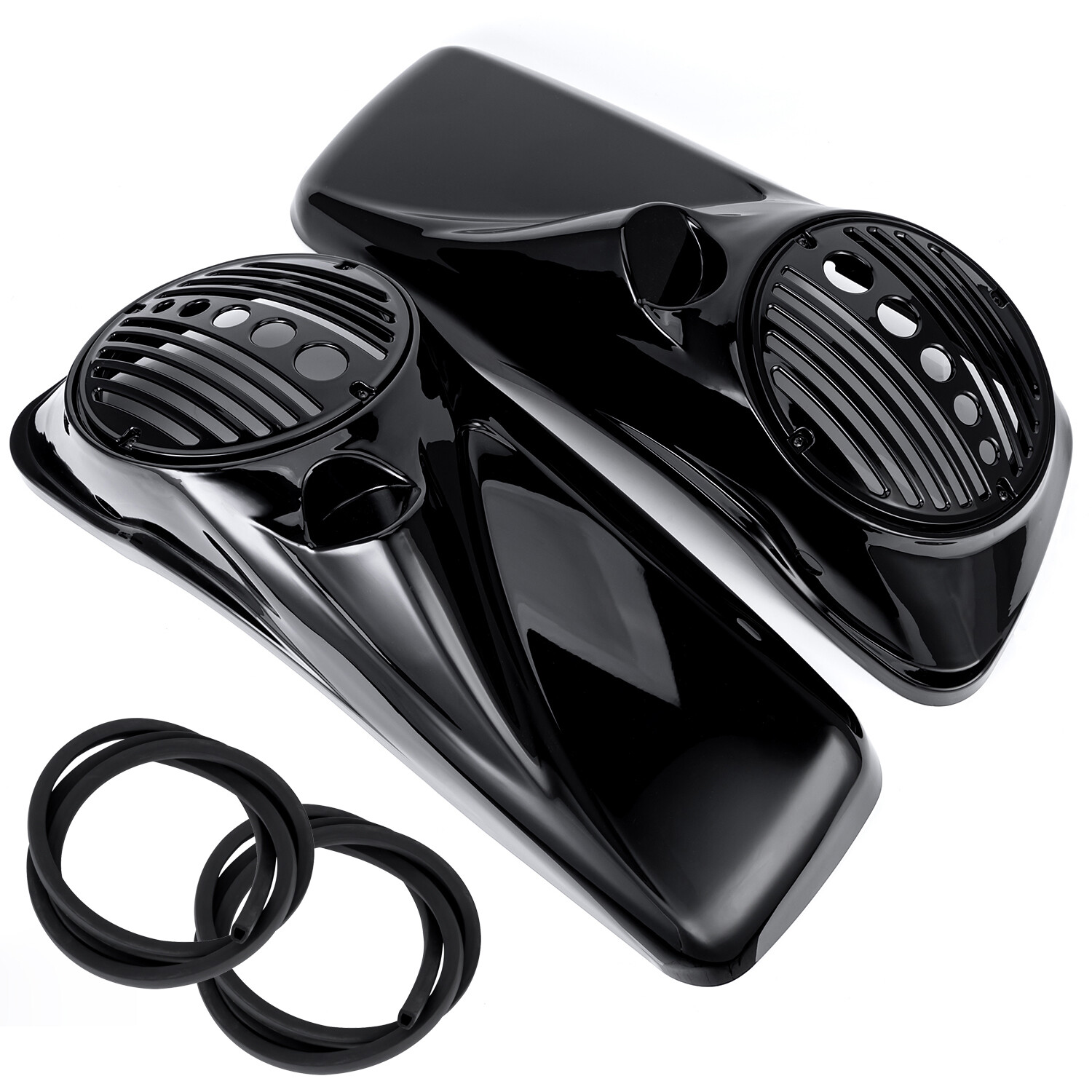 8inch Speaker Saddlebag Lids w/ Tweeter port For 14+ Harley Road King Road Glide