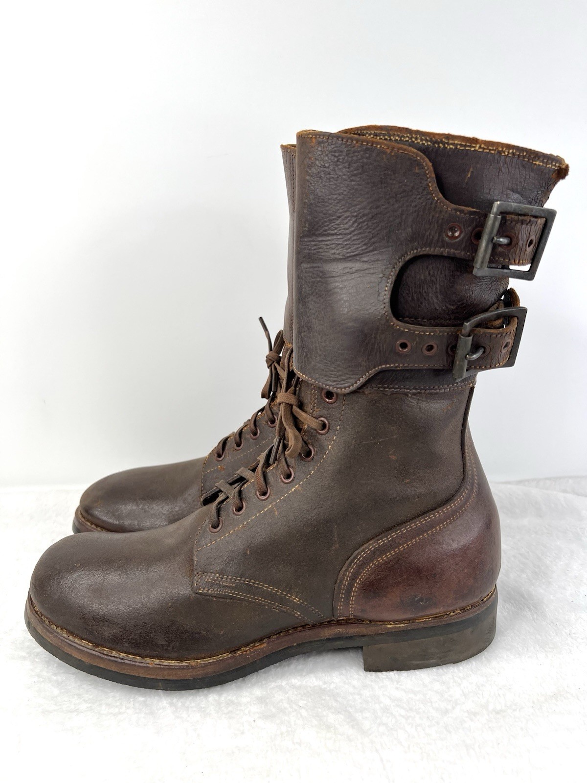 Vtg Wwii US Army Military M-1943 M43 Double Buckle Combat Boots 1940s Mens 10 E