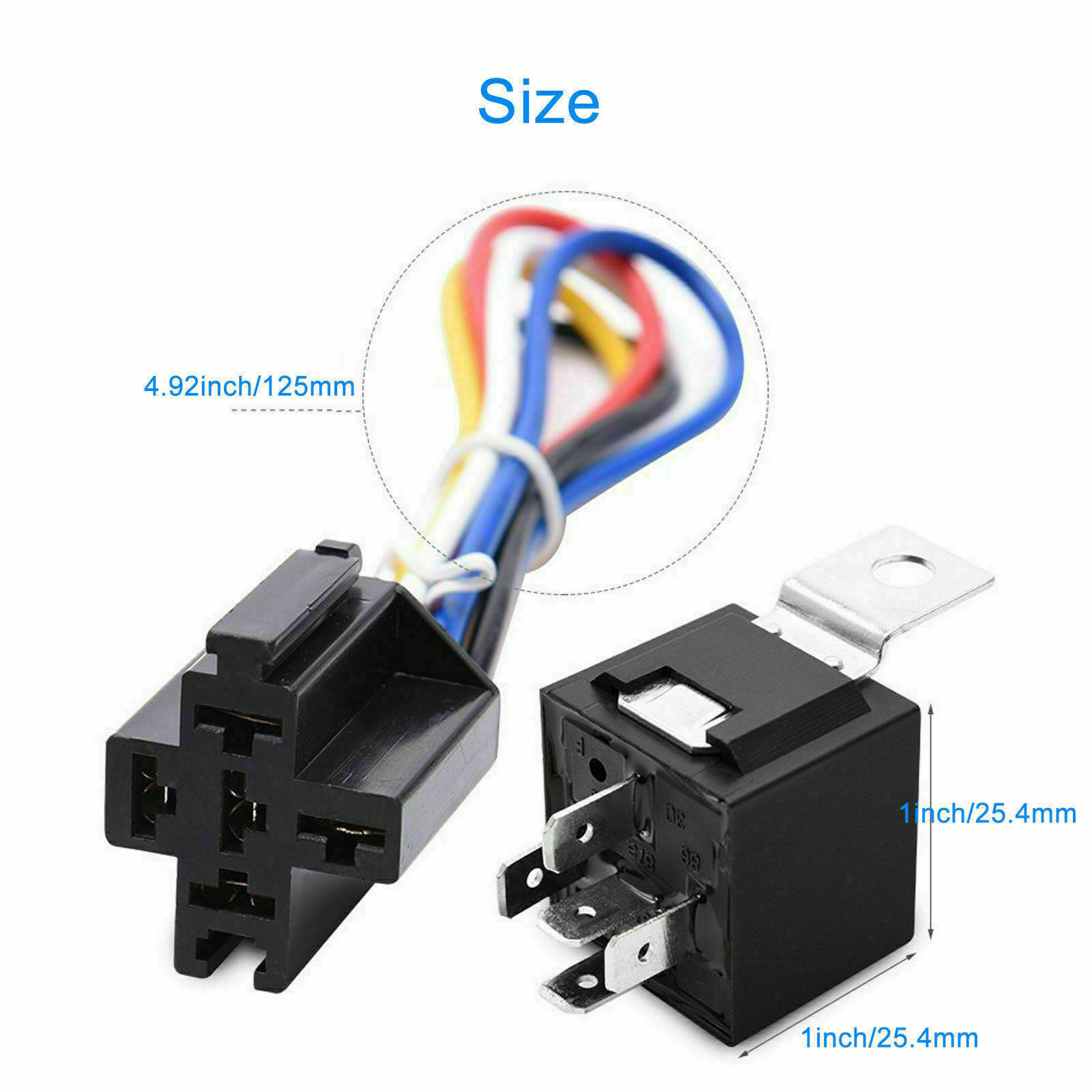 5* 5Pin Car Automotive SPDT Relay Switch Harness Socket Waterproof 40A 12V DC