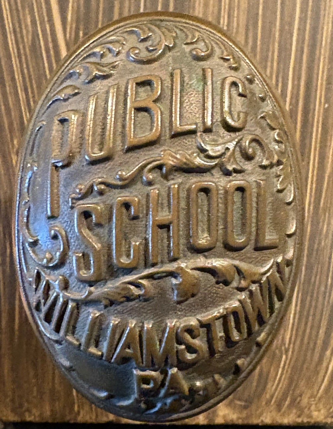 RARE Williamstown PA Public School Brass Door Knob