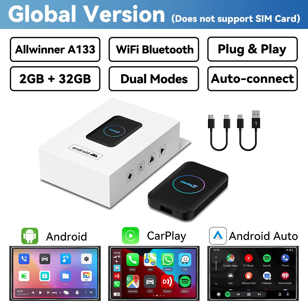 2024 CarlinKit Car Android Smart TV Ai Box Wireless CarPlay Android Auto Adapter