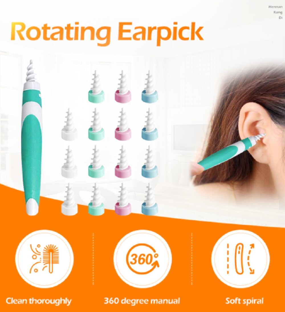 Ear Wax Removal Tool Cleaning Ear Wax Cleaner Q-Grips Ear Wax Remover 16 Tips US