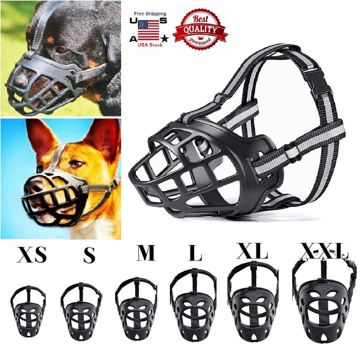 Pet Bite Mask A Soft Basket Silicone Cage Muzzle Allows Dogs To Breathe USA