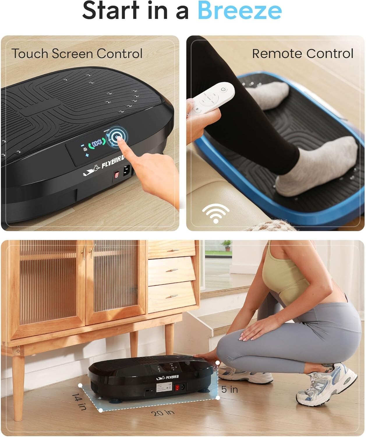 Vibration Plate 4D Oscillation Vibration Platform Whole Body Workout Blue Color