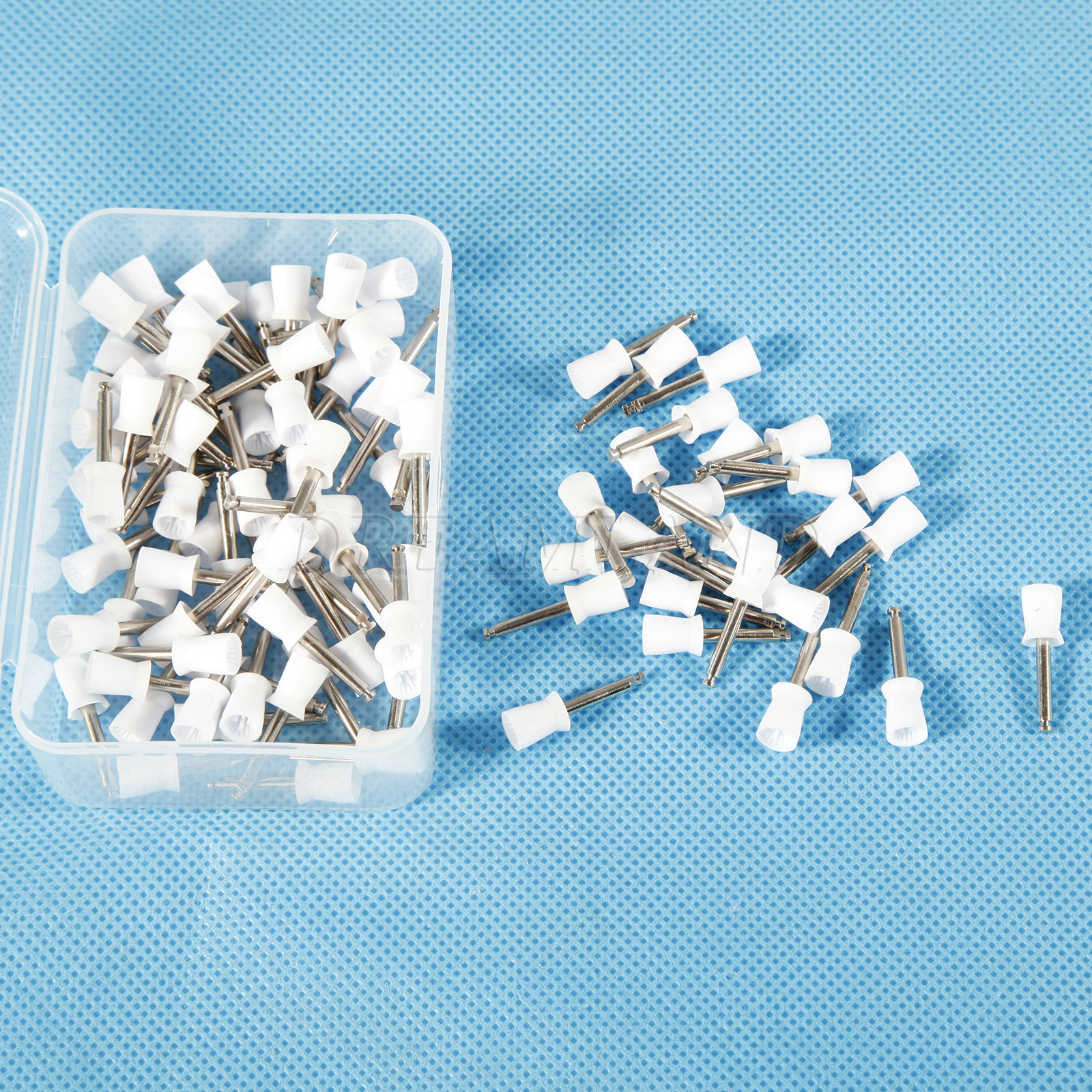 100 Uds. Copas de pulido Dental, cepillo goma tipo pestillo de copa profiláctica