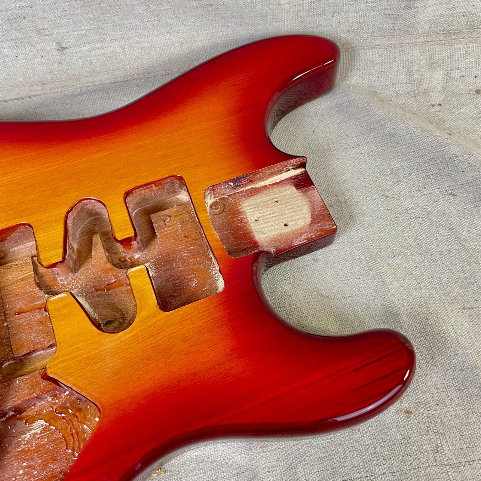 Super Stratocaster Body Cherry Sunburst Guitar Hardtail