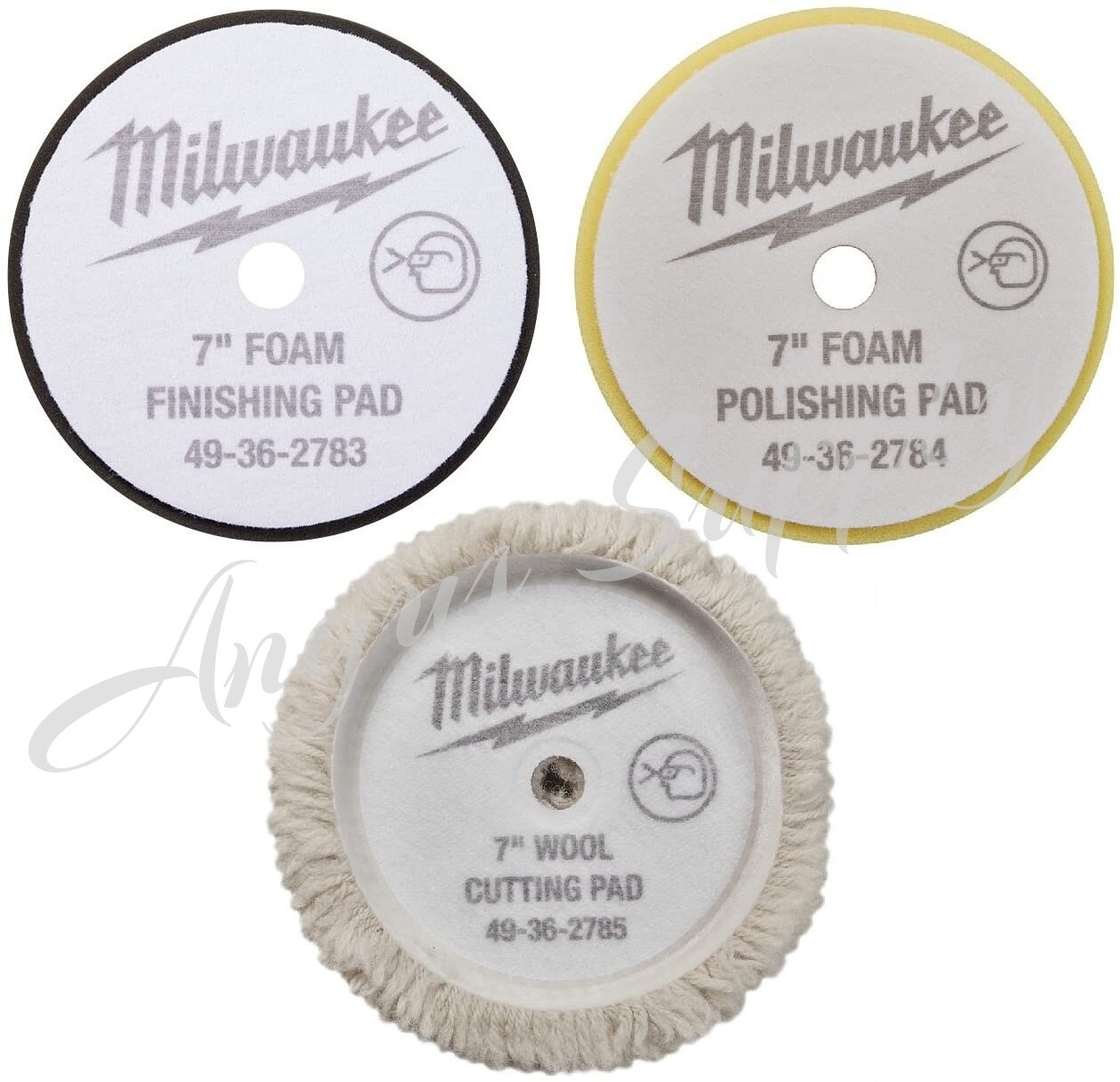 Milwaukee 49-36-2783 49-36-2784 49-36-2785 7" Polisher Pad kit for 2738-20
