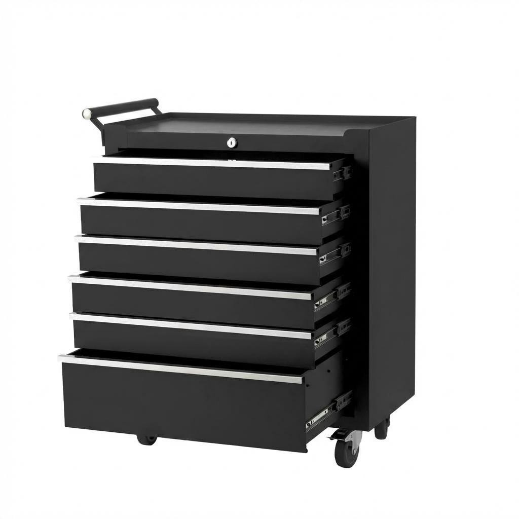 6-Drawer Heavy-Duty Steel Rolling Tool Chest Multifunctional Storage Cabinet