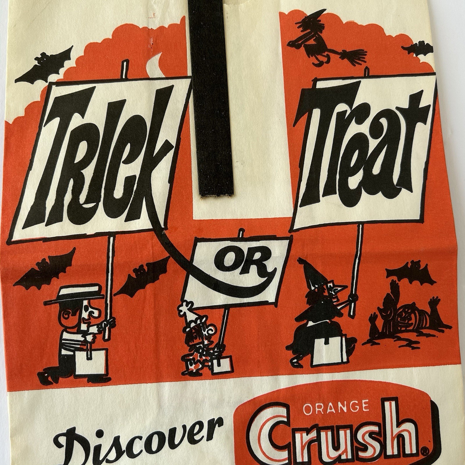 Original Vintage Orange Crush Halloween Trick or Treat Paper Bag Union Camp