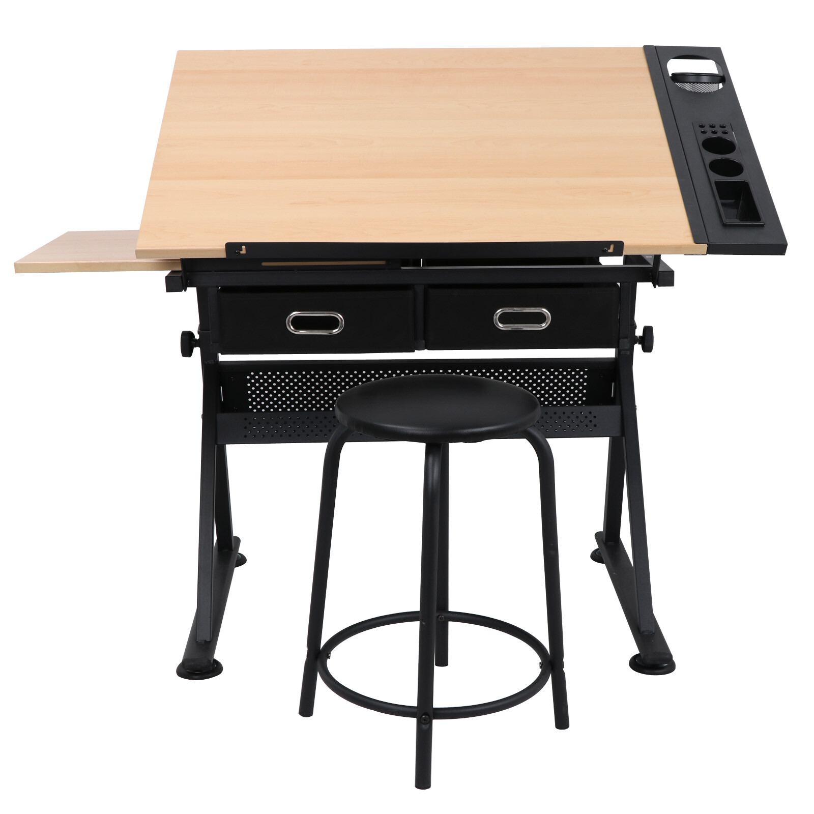Adjustable Drafting Desk Drawing Table with Stool Arts & Crafts Creative Center