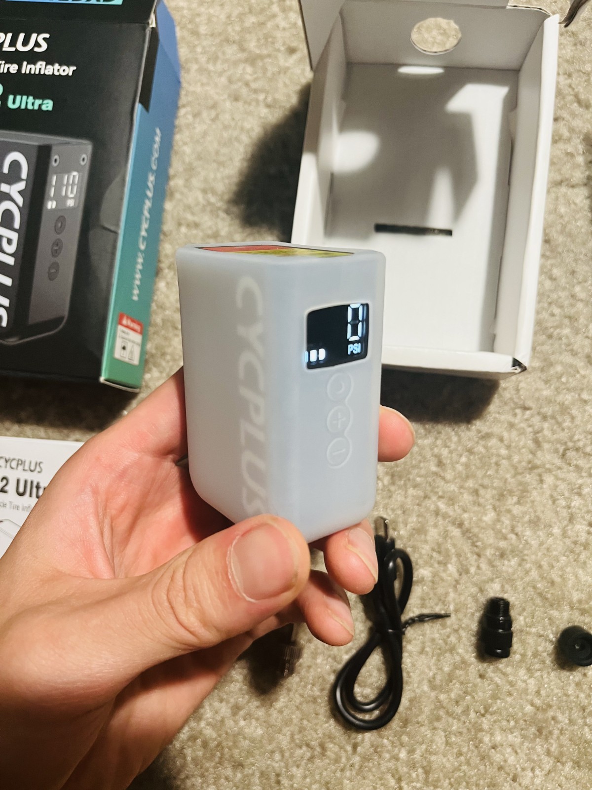 CYCPLUS AS2Ultra 120 PSI Electric Mini Pump, Gauge, Presta/Schrader - openbox