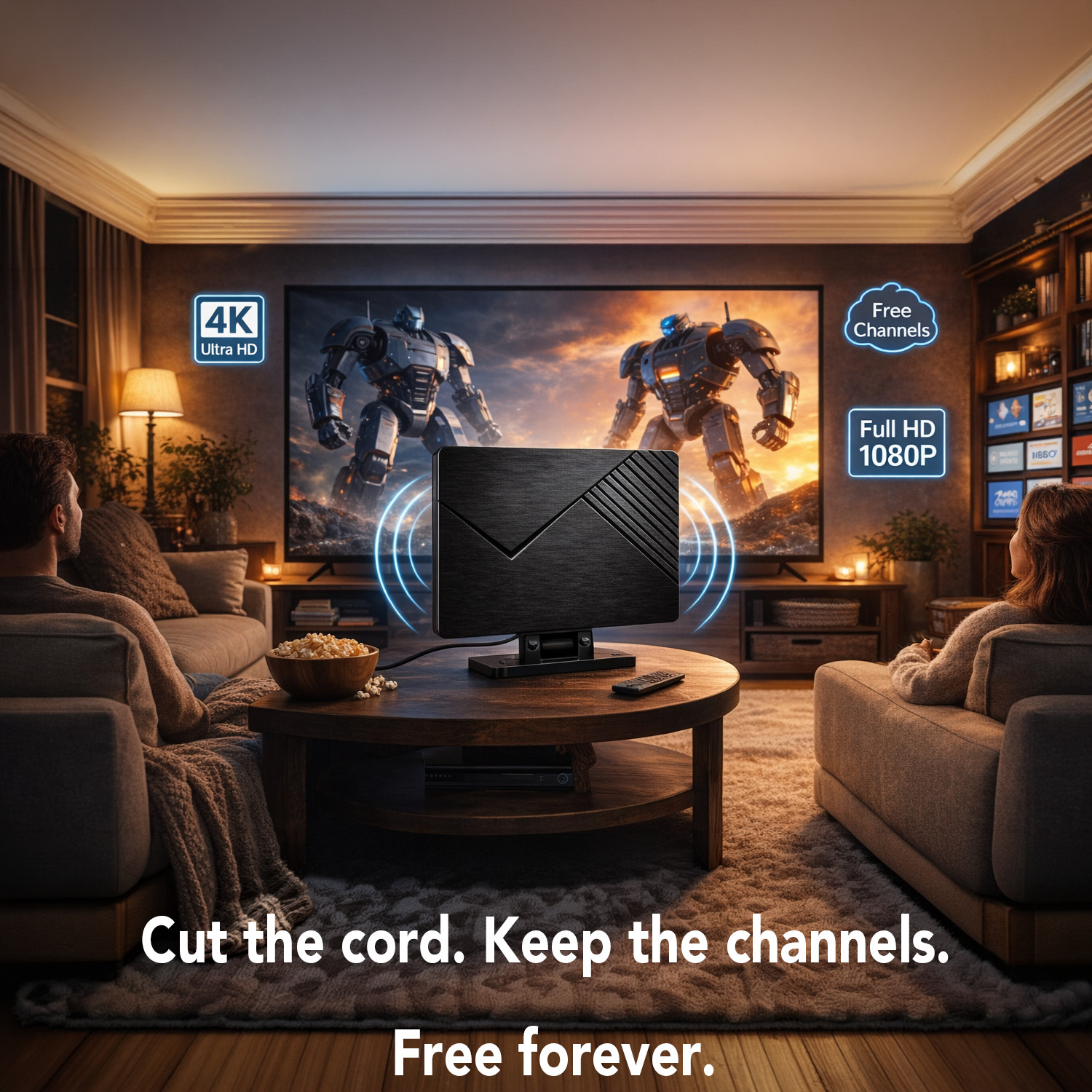 Amplified HD Reception with Signal Booster 4K Ready for Local Channels LongRange