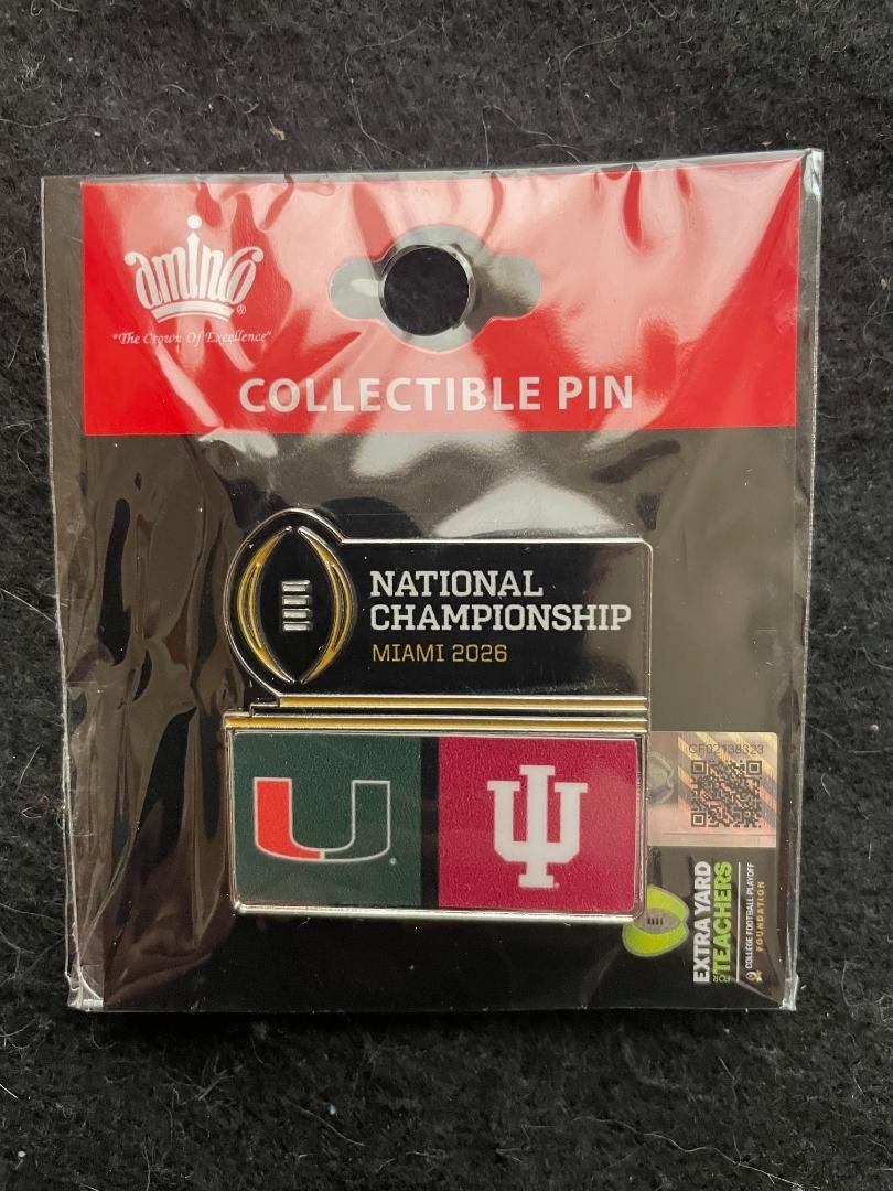 5 Pack of 2026 CFP Championship Miami Indiana Collectible Pins One of Each