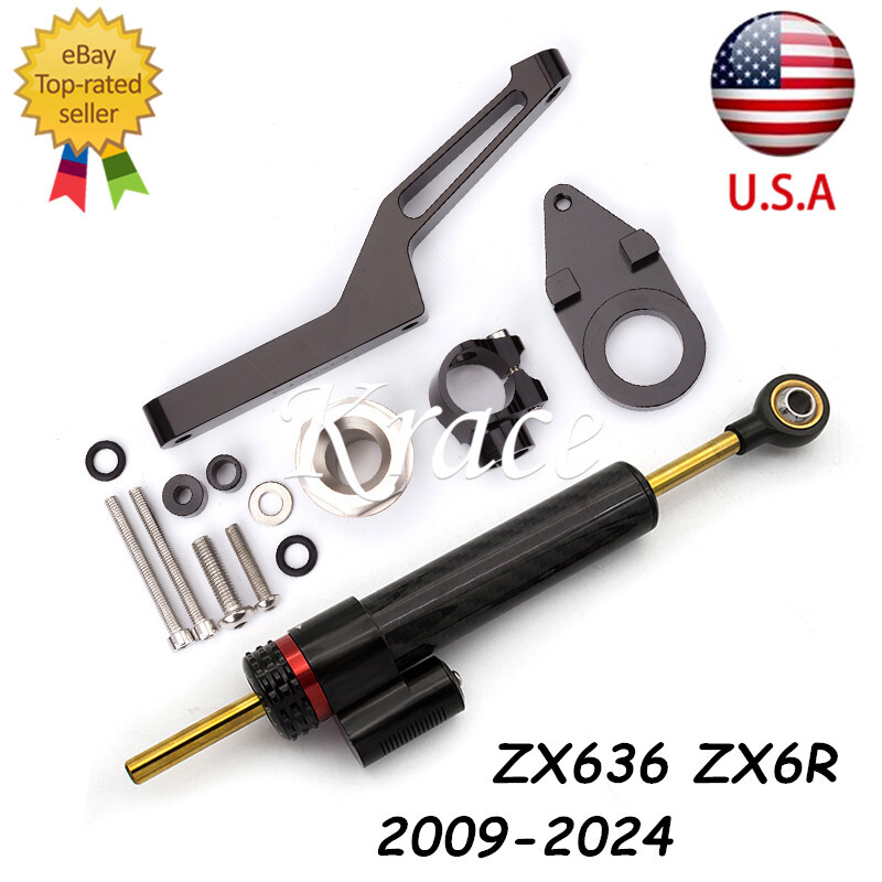 For Kawasaki Ninja 600 ZX636 ZX6R 2009-2024 Steering Damper Bracket Mount Kit