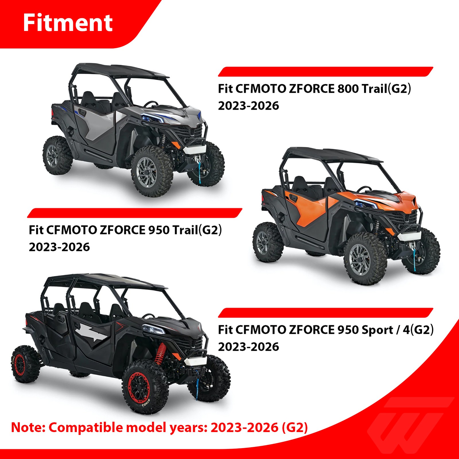 Whip Mount /Chase light bracket Flag Mount (PAIR) For CFMOTO ZFORCE 950 800