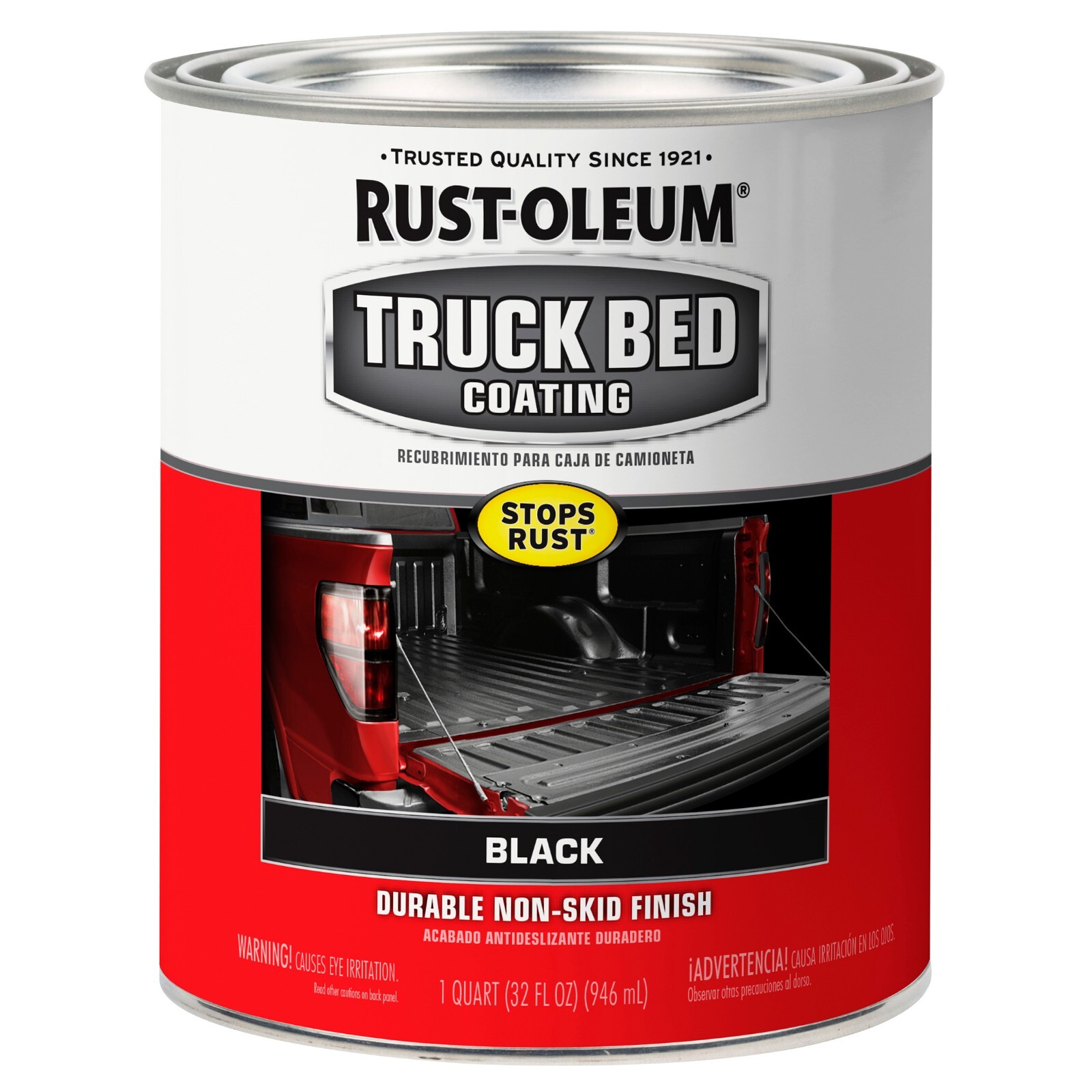 Black Truck Bed Coating 32 Fl Oz Brush or Roll On Liner Trailer Paint Rust-Oleum