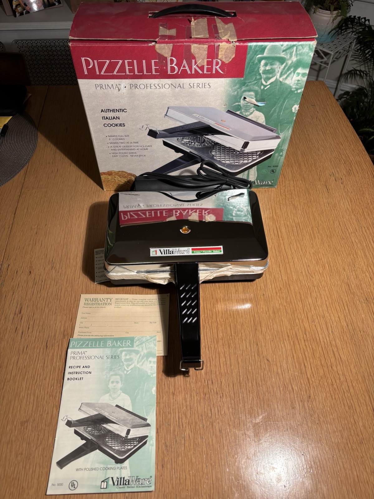 Villaware Prima 5000 Professional Pizzelle Maker - OPEN BOX/Brand New Italian