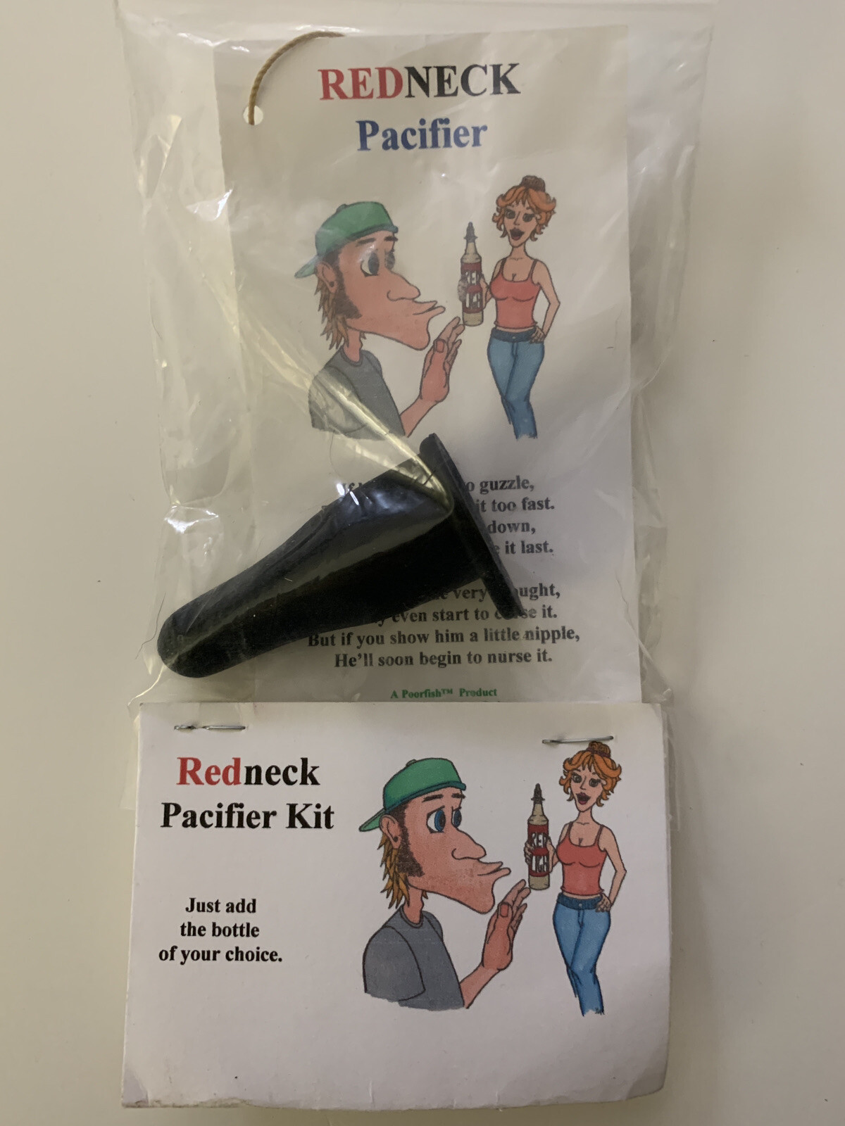 Humorous Pacifier Kit Red Neck Humor Lot Of 2 Bottle Attachment