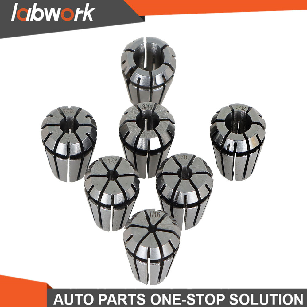 Labwork 7PCS ER11 Spring Collet Set 1/16"-1/4" Chuck For Machine Lathe Milling