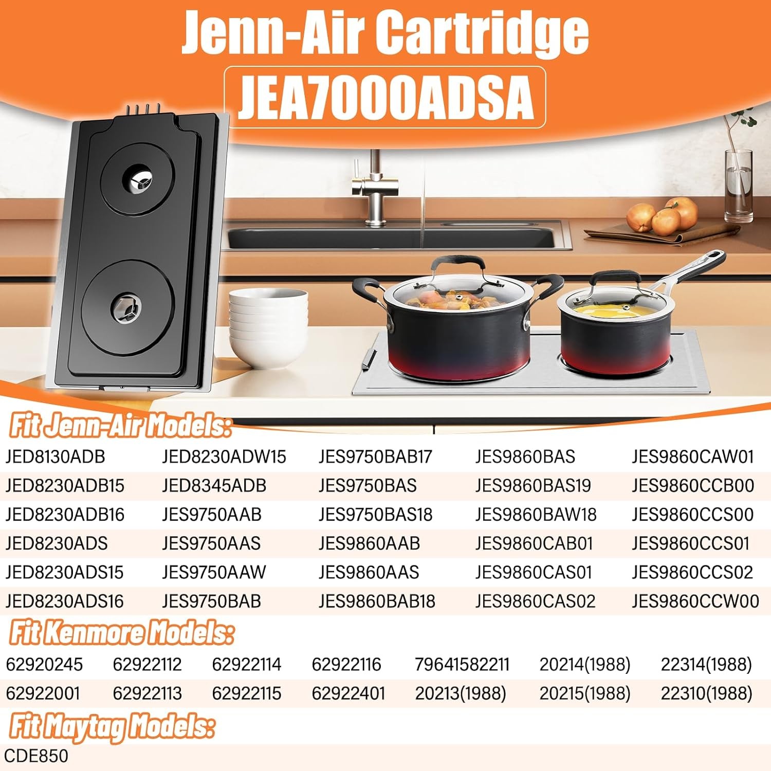 JEA7000ADSA Coil Element Burner Cartridge Fits JennAir JEA7000ADS Range Stove